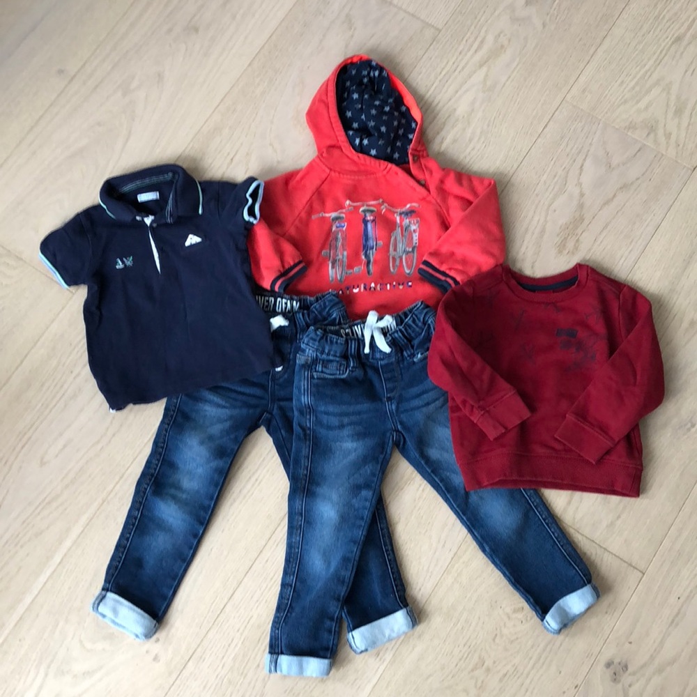 Variety of European toddler boy’s clothes